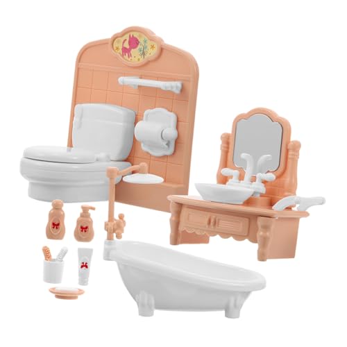 Milisten 1 Satz Puppenhausmöbel Kleinmöbel Puppenhaus-Badezimmer-Requisiten Puppenstubenmöbel Aus Kunststoff Miniatur-badzubehörset Miniatur-puppenhauszubehör Mini Möbel Plastik von Milisten