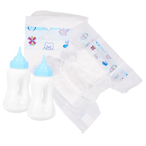 Milisten 1 Satz Puppenzubehör Zubehör Für Puppenwindeln Mini-milchflaschen Saftflaschen Für Babypuppen Mini-saftflaschen Kinderspielzeug Gefälschte Futterflasche Puppenflaschen Plastik von Milisten