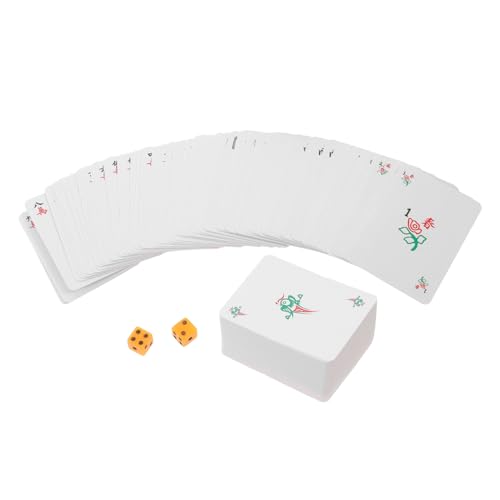 Milisten 1 Satz Reise Mahjong Kartenset Mini Karten mit Würfeln Tragbare Spielkarten für Familien Freunde und Partys Lustiges Chinesisches Mahjong für Unterwegs von Milisten