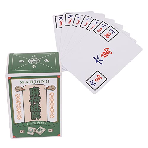 Milisten 1 Satz Reise Mahjong Kartenspiel Tragbares Chinesisches Mahjong Kartenset für Spannende Partys und Freizeitaktivitäten aus Robustem Material für Unterwegs mit Klaren und Bunten von Milisten