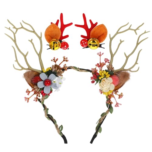 Milisten 1 Satz Rentiergeweih Stirnband Süße Haarclips Kostüme für Halloween Cosplay und Fotorequisiten Milisten 1 Satz Rentiergeweih Stirnband Süße Haarclips Kostüme für Halloween Cosplay und Fotorequisiten von Milisten