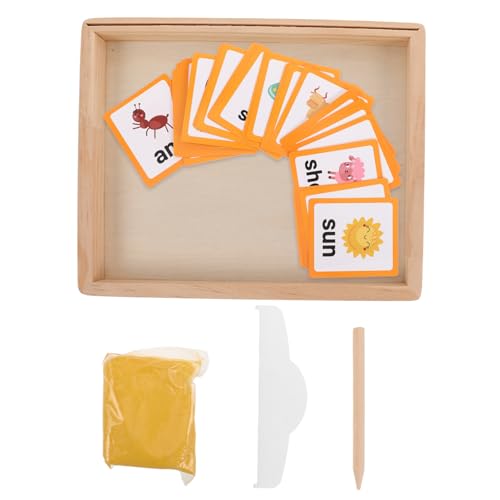 Milisten 1 Satz Sandmalerei Sandkasten Montessori-sandtablett Bildungsschild Montessori Writing Tably Frühpädagogisches Montessori- Für Vorschulkinder Yellow Holz von Milisten