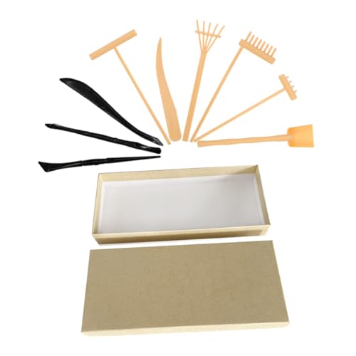 Milisten 1 Satz Sandrechen Mini-gartenset Mini-Zen-gartenzubehör Zen-gartengeräte Mini Japanisches DIY-Sand-Zen-gartengeräte Mini-Zen-gartenrechenwerkzeug Sandwerkzeuge Plastik von Milisten