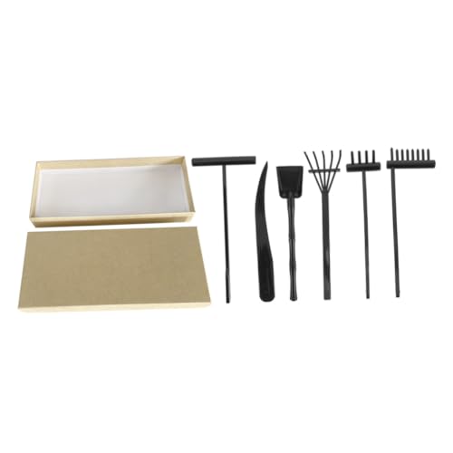 Milisten 1 Satz Sandrechen-Set dekorativ Rechen für die Gartenarbeit mit Zen-Gartenrechen Rechendekoration Zen Rechen Zen-Sand Meditation Sandbox Zen Small Rake Zen Garten Plastik Schwarz von Milisten