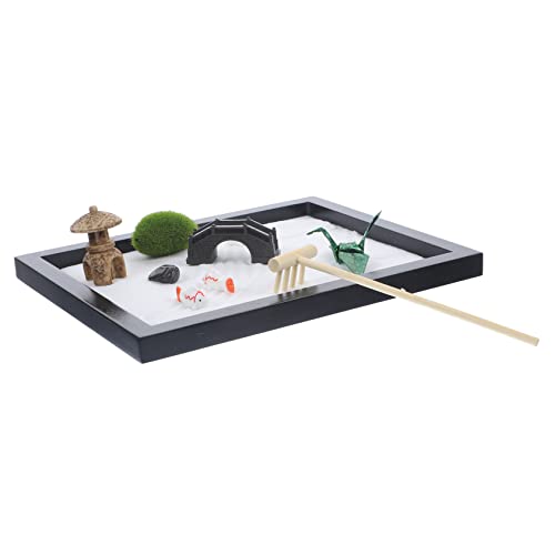 Milisten 1 Satz Sandtischverzierungen mit für Mini -Gartendekoration beruhigender Sandgarten Schreibtischzubehör Sandgarten Terrariumdekoration spirituelles Plastik Zufällige Farbe von Milisten