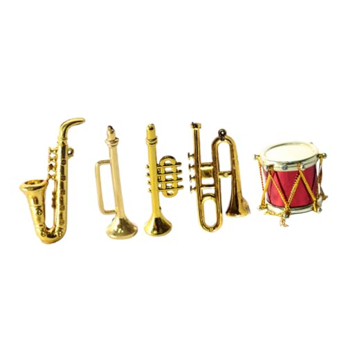 Milisten 1 Satz Saxophon Modell Mini Saxophon Figur Instrumente Mini Klarinette Musikalische Miniatur Winziges Saxophon Puppenhaus Dekorationen Mini Instrumentenmodell von Milisten