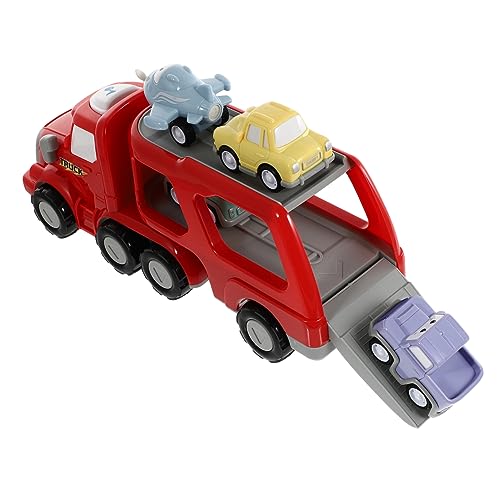 Milisten 1 Satz Schall- und Leichttechnik -Autospielzeug Cartoon-LKW Fahrzeug Cartoon-Fahrzeug- Auto Kinderspielzeug Motor Plastik rot von Milisten