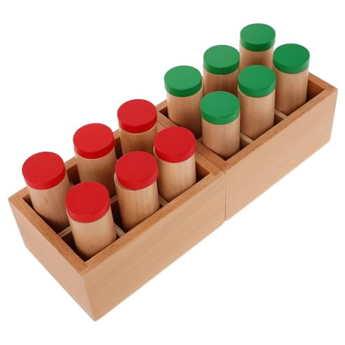 Milisten 1 Satz Schallsempfindungszylinder Montessori-zylinderblöcke Auditive Sensorische Spielzeuge Montessori-Materialien Regenmacher- Sensorischer Blasenschlauch Holz von Milisten