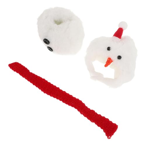 Milisten 1 Satz Schneemannmützen weihnachtsbasteln Weihnachtsstimmung Puppenkleidung weihnachtsornament Hüte Zubehör Minipuppenkleidung kleine Schals zum Basteln Plüsch von Milisten