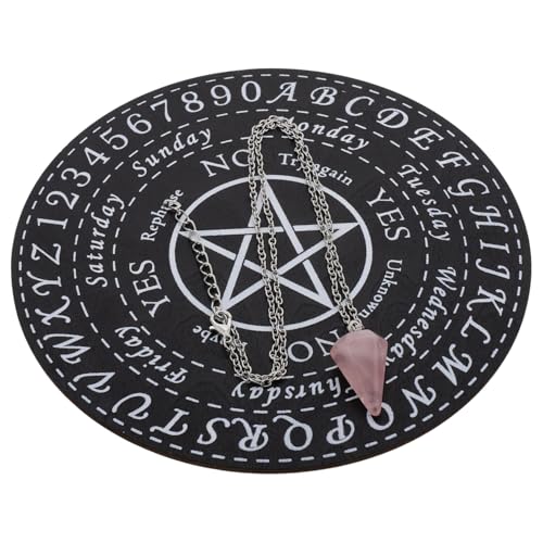 Milisten 1 Satz Sieben-Sterne-Array Holzgravur Holzornament zartes Pendeldekor Pendelplatte Brettstütze Wahrsagetafel aus Holz dekoratives Pendelbrett pendel anhänger Holzplatten Metall von Milisten