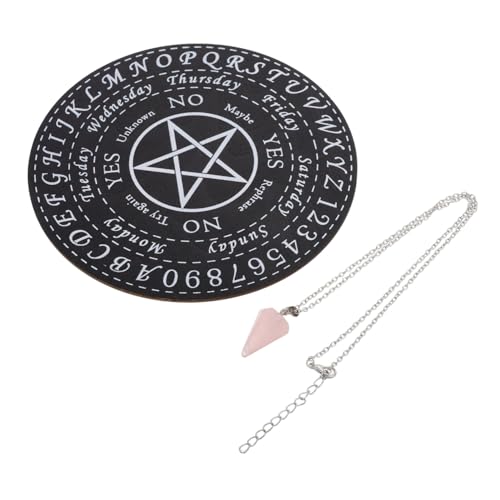 Milisten 1 Satz Sieben-Sterne-Array Weissagungszubehör Pendeldekoration aus Metall zum Aufhängen Pendel-Brieftafel schmuck pendel anhänger Pendel-Antworttafel Pendelbrettspiel Holz von Milisten