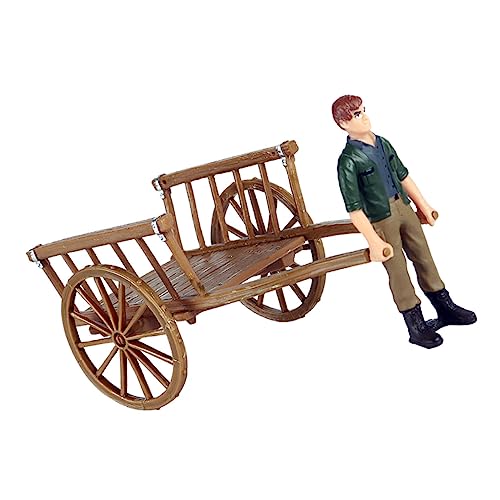 Milisten 1 Satz Simulationsszenenmodell Farmszenenmodell Mini-Bauernhof-Ornament Miniatur-Ornamente Bauernhof Puppenhaus Requisiten Landarbeiterfiguren Plastik von Milisten