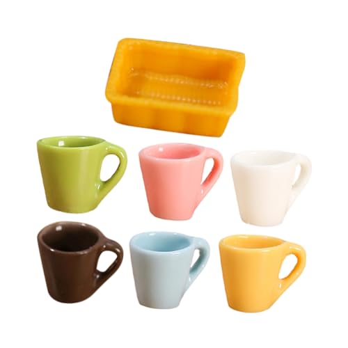 Milisten 1 Satz Simuliertes Tassenmodell klein Zubehör für Puppenhäuser Simulation Dekoration Mini Landschaftszubehör Cup-Modell Wasserbecher Teetasse Tassen Harz von Milisten