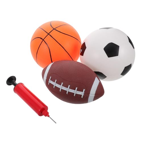 Milisten 1 Satz Spielzeugballkombination Basketball-Spiele Spielplatzbälle Aus Gummi Basketball Für Kleinkinder Sportbälle Für Kleinkinder Kinderbasketball Fußball Kunststoff von Milisten