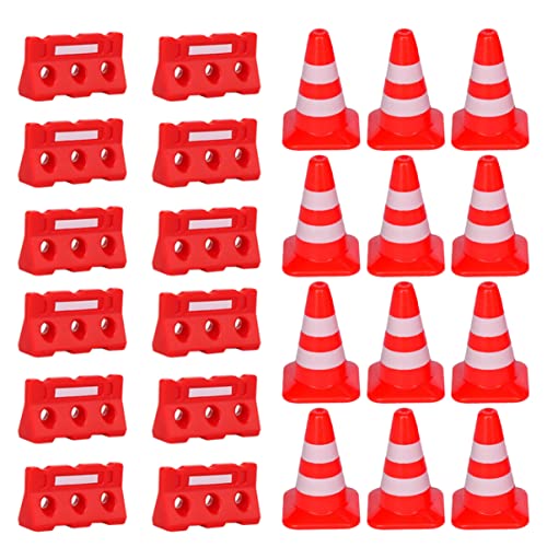 Milisten 1 Satz Straßenschild Barrikade Zapfen Fußballkegel zum Training verkehrserziehung verkehrsschilder simulierte Barrikade Simulation Verkehrszäune Plastik rot von Milisten