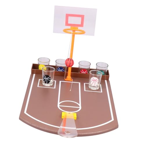 Milisten 1 Satz Tischbasketballspielzeug Basketballzubehör -Basketballkorb Desktop-Basketballspiel Basketball-Cartoon- Trinkspielzeug Brettspiel Basketball Bambus von Milisten