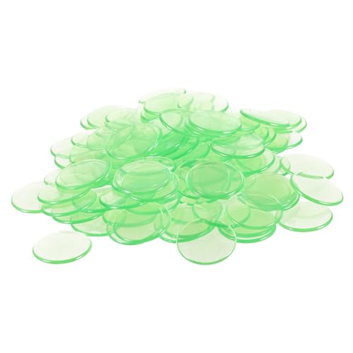 Milisten 1 Satz Transparente Plastikchips Bingo Chips Spielzähler Jumbo Nennwert Nummerierte Rosa Markierungen Anrufzählung Farb Bingo Spielzubehör Spielmünzen Hellgrünes 100 Stück von Milisten