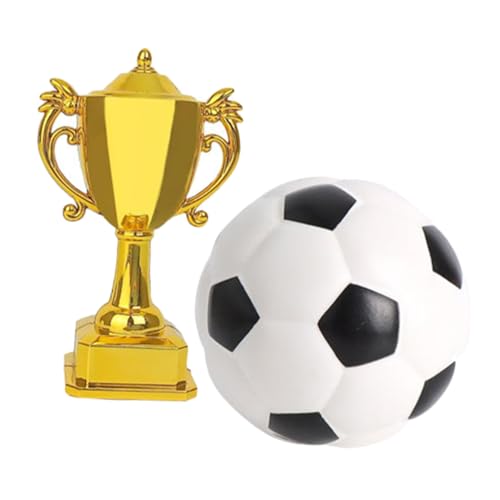 Milisten 1 Satz Trophäen-fußballmodell Sport Zappeln Dekorationen Klein Netz Trophäenfußball Gefälscht Bot Favorisieren Anhänger Spiel Miniatur Dinge Ornamente Auto Plastik Wiederverwendbar von Milisten