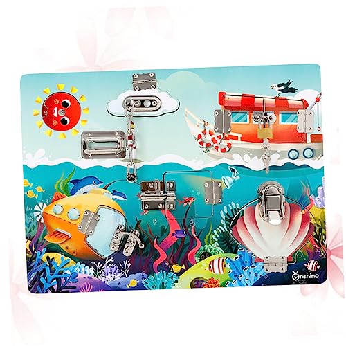 Milisten 1 Satz Unlock Toy Kognitive Spielplatte für Jungen und Mädchen Fördert die Kognitive Entwicklung und Motorischen Fähigkeiten Meeresmotiv von Milisten