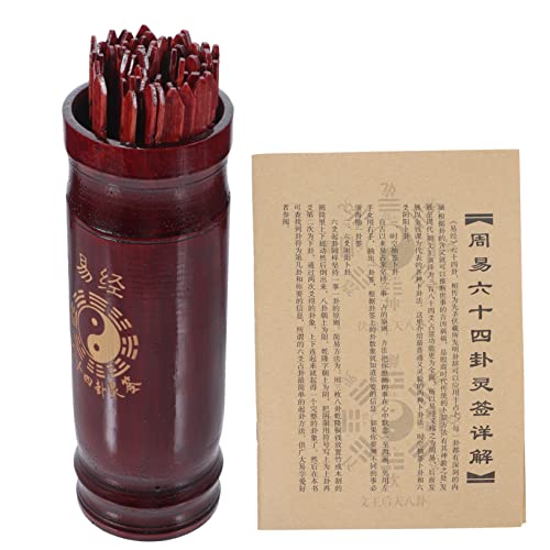 Milisten 1 Satz Vintage Chinesisches Wahrsagestäbchen Set mit Aufbewahrungseimer und Buch Holzstäbchen für für Familientreffen und Tempel Leicht und Tragbar von Milisten