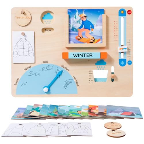 Milisten Wetterstation für Kinder Montessori Lernspielzeug Wettertafel Interaktive Wettersimulation für Kleinkinder von 1- Pädagogisches Beschäftigungsbrett Milisten Wetterstation für Kinder Montessori Lernspielzeug Wettertafel Interaktive Wettersimulation für Kleinkinder von 1- Pädagogisches Beschäftigungsbrett von Milisten