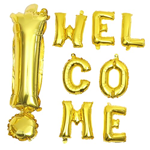 Milisten 1 Satz Willkommen Ballon Party Dekorationen Fiesta Brief luftballons dekorative Willkommensballons Willkommens-Folienballons Aluminiumfolie Golden von Milisten