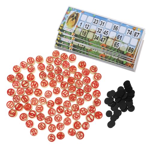 Milisten 1 Satz Zahlenschachspiel Lotto-Brettspiel Spielzeugspiel Familienspiele Lotto-Spiel Russisches hölzern von Milisten
