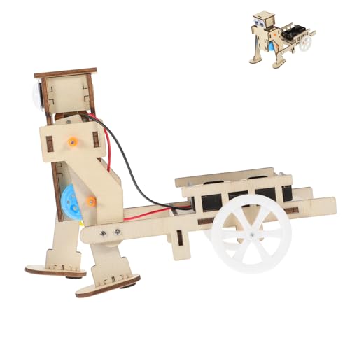Milisten 1 Satz holzhandwerk selber Machen Trolley-Roboterspielzeug aus Holz Material für wissenschaftliche Experimente Wissenschaftliches DIY- für Plastik von Milisten
