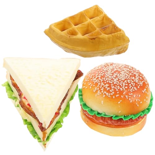 Milisten 1 Satz simuliertes Brot künstliches Sandwich Simulation Hamburger Essen für interaktives Hamburger Lernen Simulation künstliches Brot PVC von Milisten