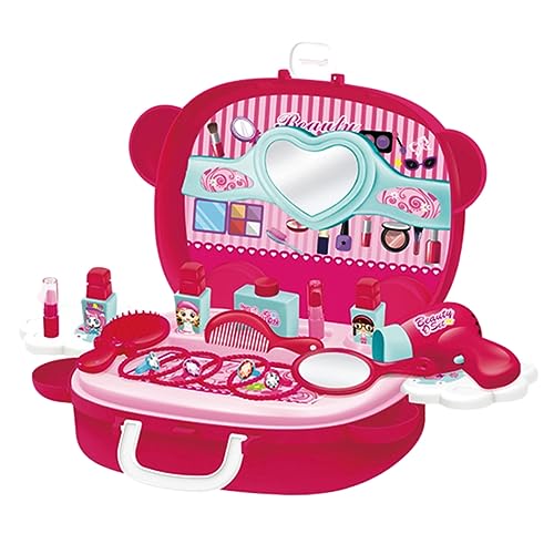Milisten 1 Schachtel Kinderschminkkoffer für Mädchen Teiliges Set mit Simulierten Kosmetikspielzeugen Tragbarer Prinzessin Make Up Koffer Rosé Sicher Langlebig und Fördert von Milisten
