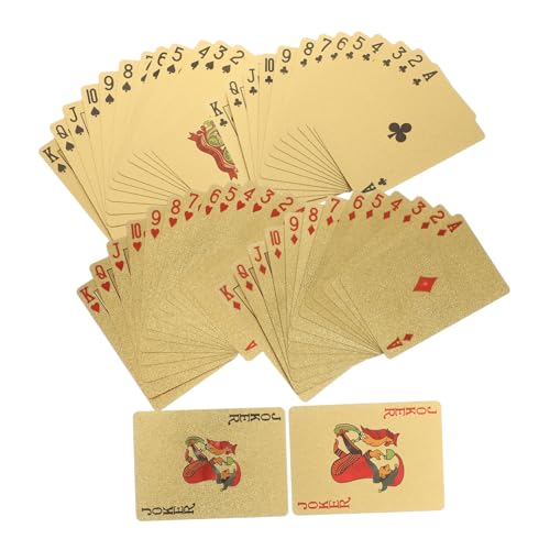 Milisten 1 Schachtel Requisiten für Familienspiele Kartenspiele Brettspiel-Poker Pokerkarten- Pokerspiel Partykartenspiel Pokertisch Spielkarte das Haustier Golden von Milisten