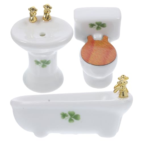 Milisten 1 Set 124 DIY Puppenhaus Mini Simulation Keramiktoilette 3 Teiliges Badezimmerset Vierblättrig Miniaturmöbel Puppenhausdekoration Duschraummodell Für Puppenhauskeramik Milisten 1 Set 124 DIY Puppenhaus Mini Simulation Keramiktoilette 3 Teiliges Badezimmerset Vierblättrig Miniaturmöbel Puppenhausdekoration Duschraummodell Für Puppenhauskeramik von Milisten