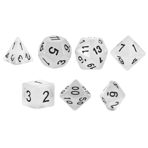 Milisten 1 Set 7 Stücke Leucht Brettspiel Trpg Spiel Rolle Spiel Polyhedral Anzahl Kunststoff von Milisten