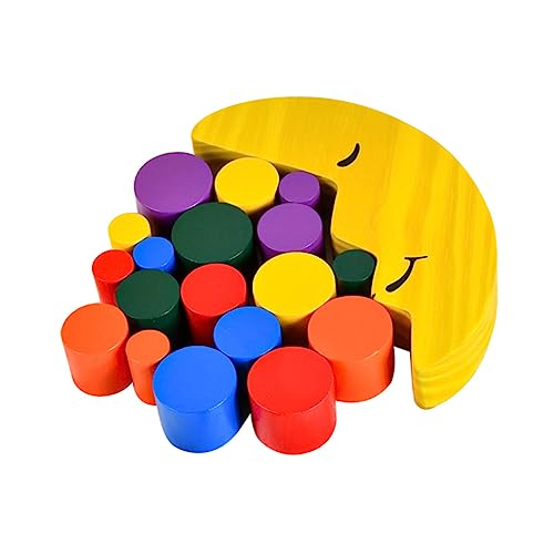 Milisten 1 Set Blöcke Zum Stapeln Von Monden Aus Holz Balance Block Für Die Früherziehung Balance Spiel Interaktives Pädagogisches Zufällige Farbe von Milisten