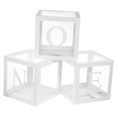 Milisten 1 Set Boxen Ballonbox zum Geburtstag Dekorationen für eins -Boxen Babyboxen mit Buchstaben Geburtstagsdekoration dekorative Ballonboxen Plastik Weiß Milisten 1 Set Boxen Ballonbox zum Geburtstag Dekorationen für eins -Boxen Babyboxen mit Buchstaben Geburtstagsdekoration dekorative Ballonboxen Plastik Weiß von Milisten