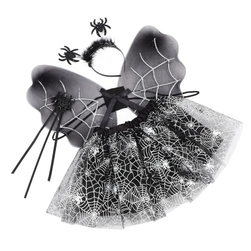 Milisten 1 Set Cosplay Stirnband Halloween Kleinkind Spinnenkostüme Flügel Kinderrock Mädchen Performance Rock Mädchen Hübscher Rock Kinderrock Kostüm Requisiten Kostümflügel von Milisten