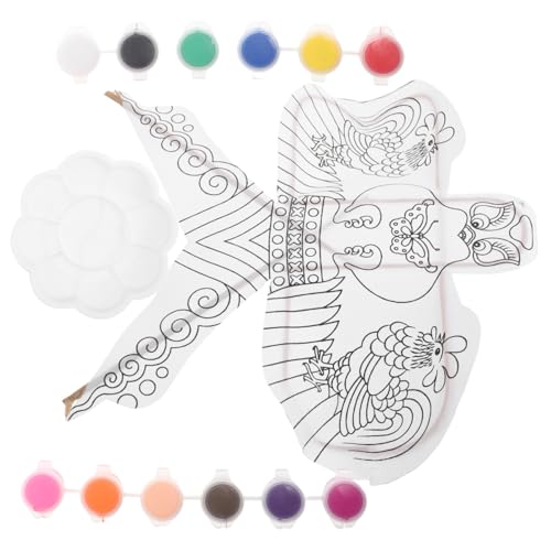 Milisten 1 Set DIY-drachenbausatz, Blanke Weiße Drachen Mit Aquarellschale, Malaktivitäten, Strand- Und Graslandbasteln Für Kinder, Anfängerpartys, Hühnermuster Milisten 1 Set DIY-drachenbausatz, Blanke Weiße Drachen Mit Aquarellschale, Malaktivitäten, Strand- Und Graslandbasteln Für Kinder, Anfängerpartys, Hühnermuster von Milisten