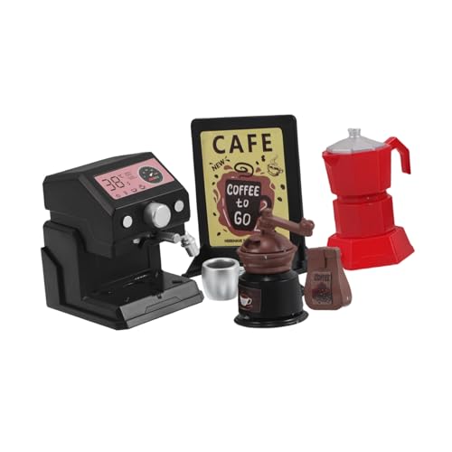 Milisten 1 Set Kaffeehaus Modell Puppenhaus Kaffeemaschinen Puppenhaus Zubehör Miniatur Bausatz Miniatur Kaffeemaschine Miniatur Kaffeemaschine Mini Café Miniatur Kunststoff von Milisten