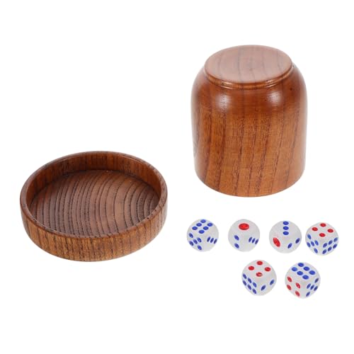 Milisten 1 Set Massivholz Siebbecher Holz Würfelbecher Spiel Requisiten Spiel Requisiten Holz Shaker Becher Shaker Mit Deckel Zubehör Becher von Milisten
