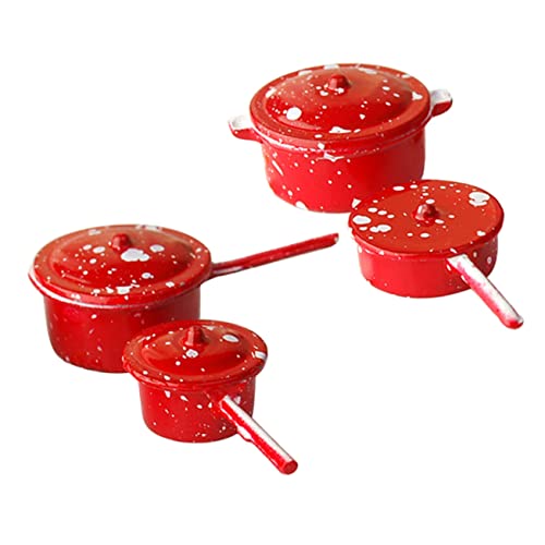 Milisten 1 Set Mini Küchenzubehör Miniatur Kleinkind Puppenhaus Raumdekor Puppenhaus Kochtopf Puppenhaus Suppentopf Mini Kochtopf Puppenhaus Möbelzubehör Kleines Metall von Milisten