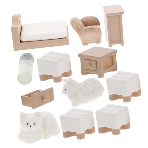 Milisten 1 Set Mini Möbelset Bausatz Puppenhaus Kleine Miniaturen Stil Dinge Zubehör Zimmereinrichtung Miniaturmöbel Puppenhausmöbel Harz von Milisten
