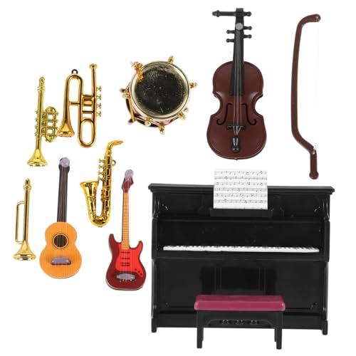 Milisten 1 Set Mini Musikinstrumentenmodell Miniatur Klavier Puppenhaus Musikinstrumente Musikinstrument Dekorationen Puppenhaus Mini Musikzimmer Zubehör Miniatur Violine Aus von Milisten