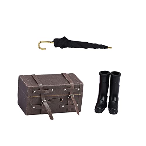 Milisten 1 Set Puppenhaus Minimöbel Reisezubehör Koffer Puppenhaus Regenschirm Spielhaus Zubehör Regenschirm Modell Puppenhaus Reisezubehör Miniatur Regenstiefel Stoff Schwarz Milisten 1 Set Puppenhaus Minimöbel Reisezubehör Koffer Puppenhaus Regenschirm Spielhaus Zubehör Regenschirm Modell Puppenhaus Reisezubehör Miniatur Regenstiefel Stoff Schwarz von Milisten