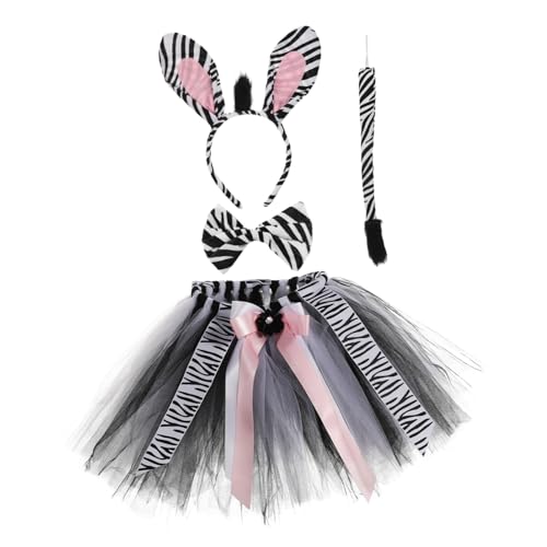 Milisten 1 Set Rockanzug Zebrakleid Kostüm Halloween Und Tier Tutu Fancy Cosplay Rock Polyester Polyester von Milisten