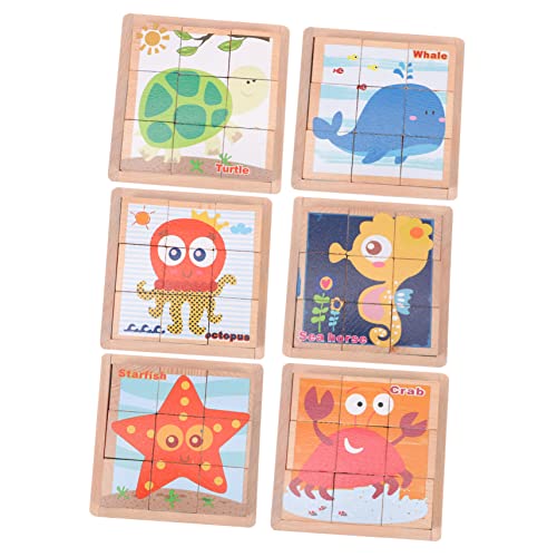 Milisten 1 Set Sechsseitiges Bausteinspielzeug Kleinkinderpuzzles Kinderpuzzles Kinderpuzzles Cartoon Puzzleblock Kreatives Puzzle Kinderspielzeug Frühlernpuzzles Puzzlespielzeug Holz von Milisten