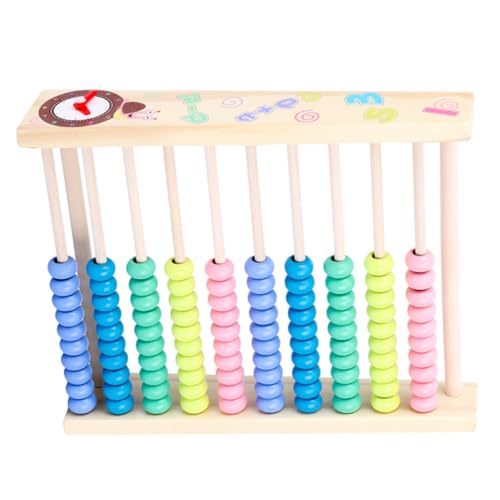 Milisten 1 Stück Abacus Holzspielzeug Multifunktionale Rechentafel für Kreative Lernhilfe für Mathematik und Farberkennung Reihig mit Bunten Perlen von Milisten