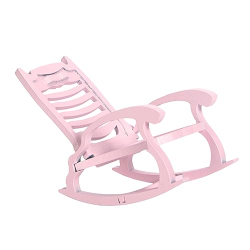 Milisten 1 Stück Desktop-Ornament Puppenhaus Strandkorb Geben Vor, Zu Sein Mini-schaukelstuhl Kinderzimmer Dekoration Mini-landschaftsstuhl Rosa Holz von Milisten