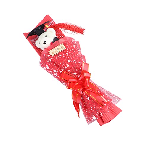 Milisten 1 Stück Dr. Bärenstrauß weiterführende Schule The Office geschengutsein partyspieße Decoration Mittel Flauschige Kuscheltiere Grad Figur Puppenstrauß Bärenpuppenstrauß Plastik rot von Milisten