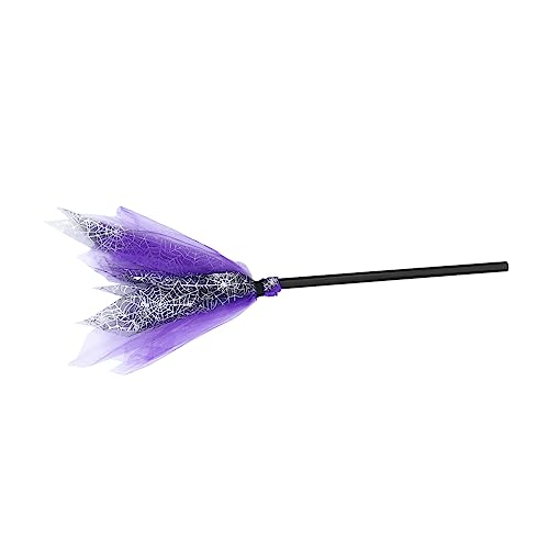 Milisten 1 Stück Halloween Hexenbesen Leichter Besen mit Spinnennetz für Perfektes Halloween Deko Accessoire für Partys und Kostüme Milisten 1 Stück Halloween Hexenbesen Leichter Besen mit Spinnennetz für Perfektes Halloween Deko Accessoire für Partys und Kostüme von Milisten