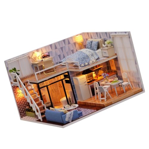 Milisten 1 Stück Montage Toy House winzig Bausätze DIY-Werkzeug aus Holz Miniatur-Bausatz Miniaturzimmer Miniatur DIY Wohnung DIY Mini House Miniaturgebäudekits von Milisten